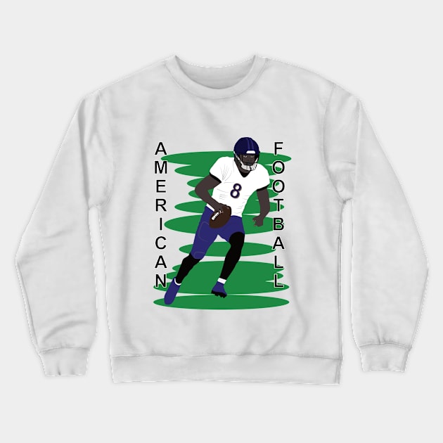 American football player in action Crewneck Sweatshirt by GiCapgraphics